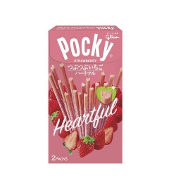 Pocky sabor fresa con forma de corazón Glico (Tsubutsubu Ichigo Heartful) 10 cajas