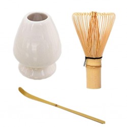 Japanese tea ceremony 3 utensils set: chaki, chashaku, chasen