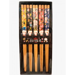 Palillos tradicionales japoneses maneki neko
