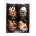 Set de tazas te ceramica japonesa monte Fuji